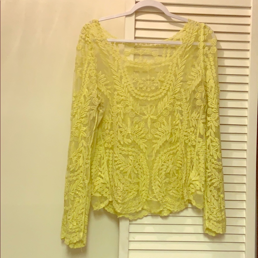 Lime lace blouse